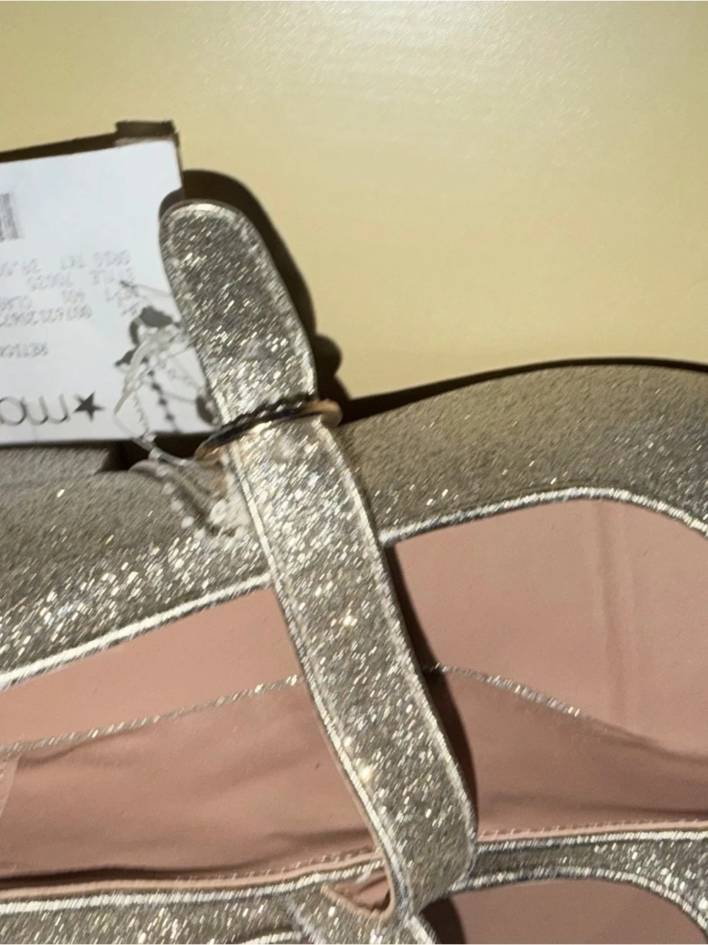 INC International Concepts Girls Glitter Mary Jane Flats in Silver